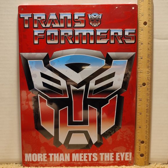 Transformers Metal Tin Sign Wall Hanging Official Hasbro Collectible Decoration - Picture 1 of 2